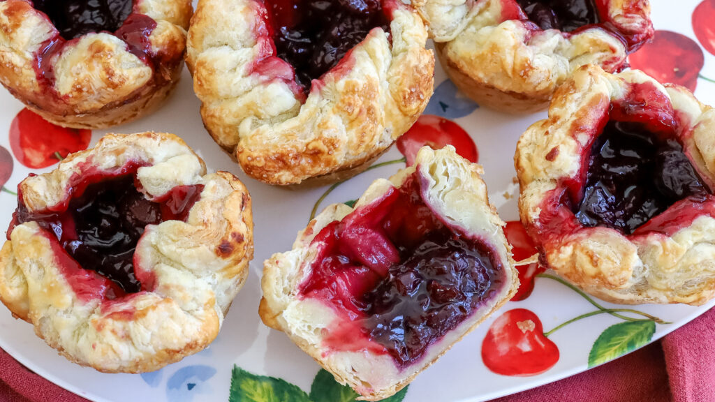 cherry desserts on a tray