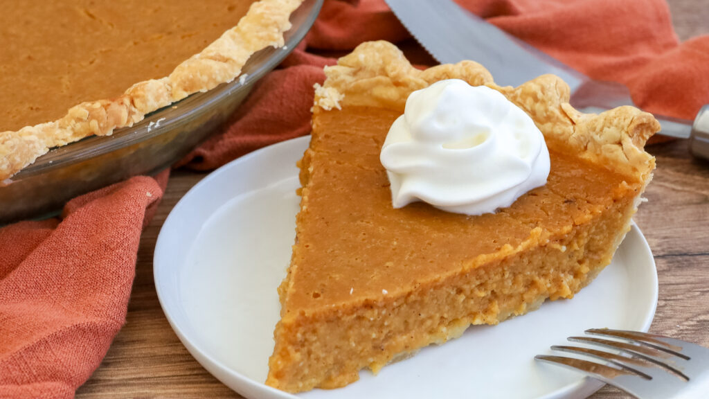slice of sweet potato pie