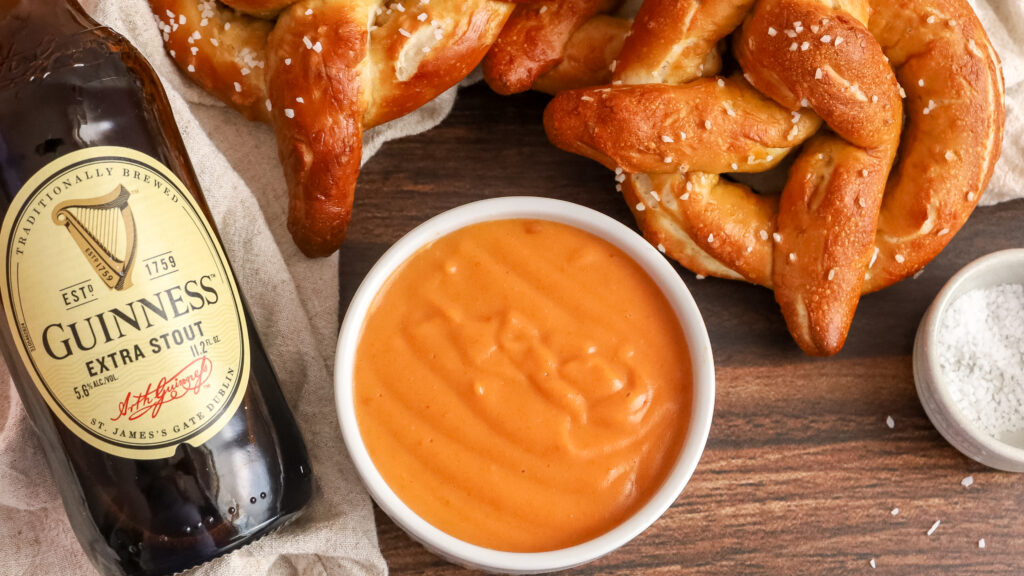Overhead shot of beer cheese