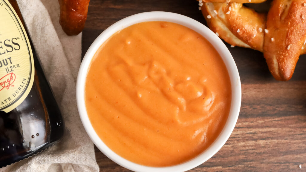 Guinness beer cheese close up