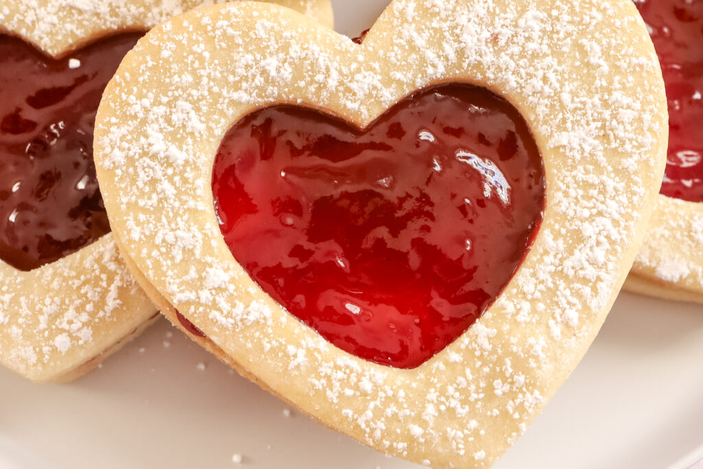 Heart shaped Linzer cookie