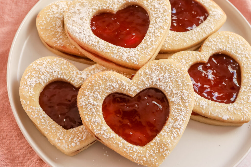 Heart shaped valentine's day cookies