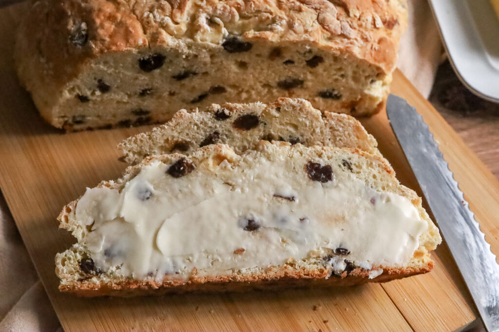 Close up of Irish soda bread