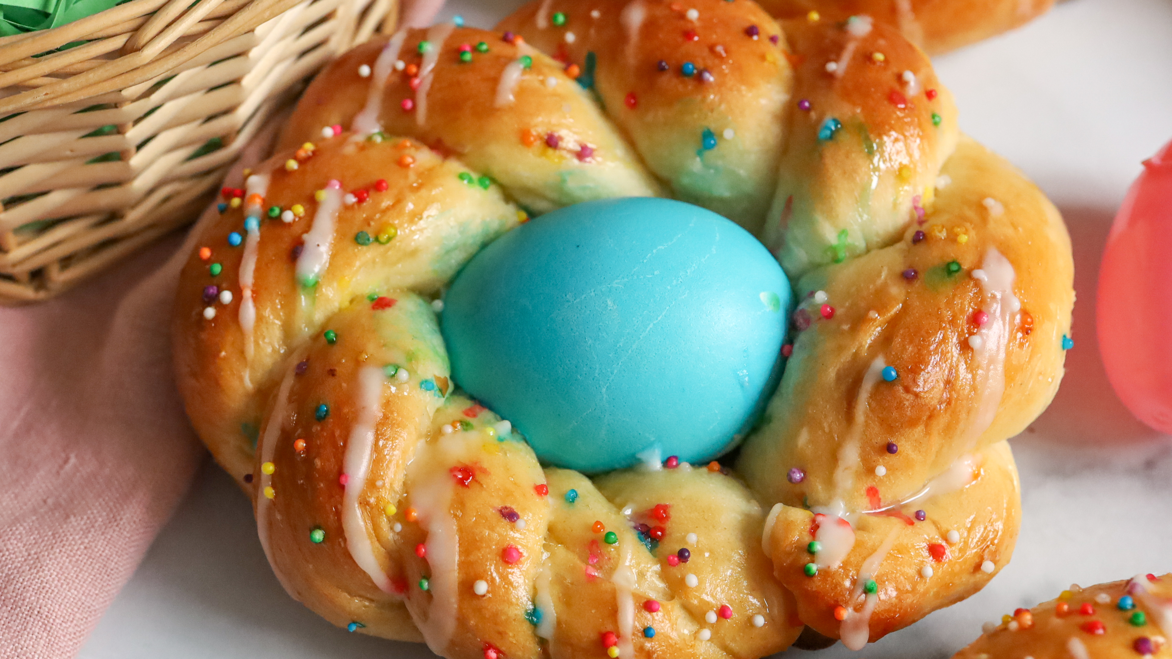 close up of Easter bread