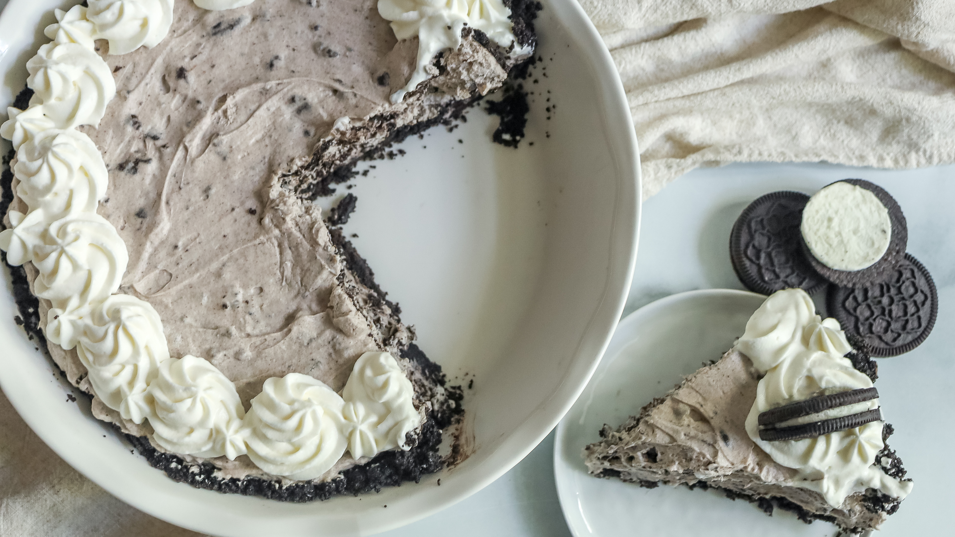 Oreo pie on a table