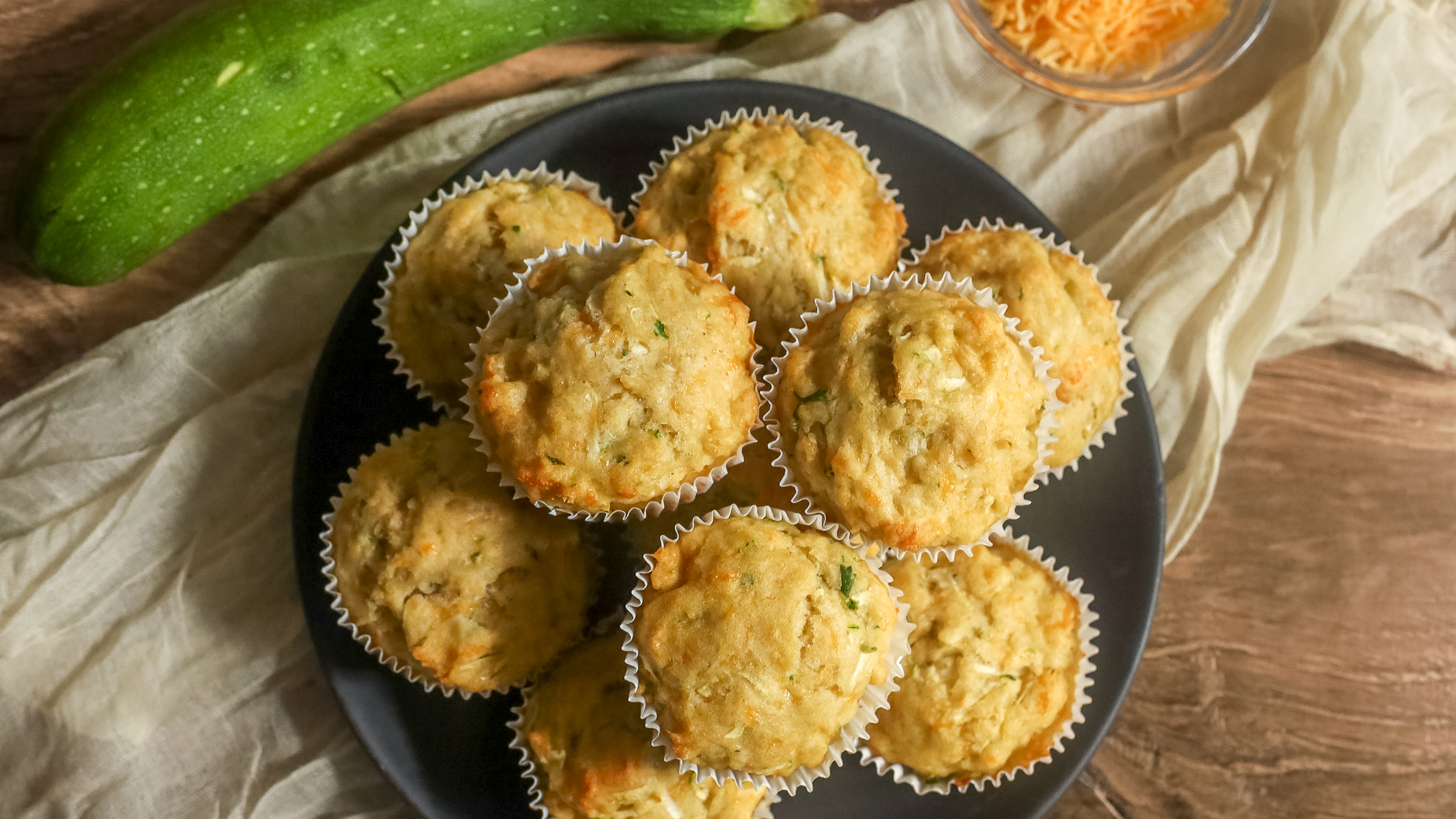 Cheddar zucchini muffins