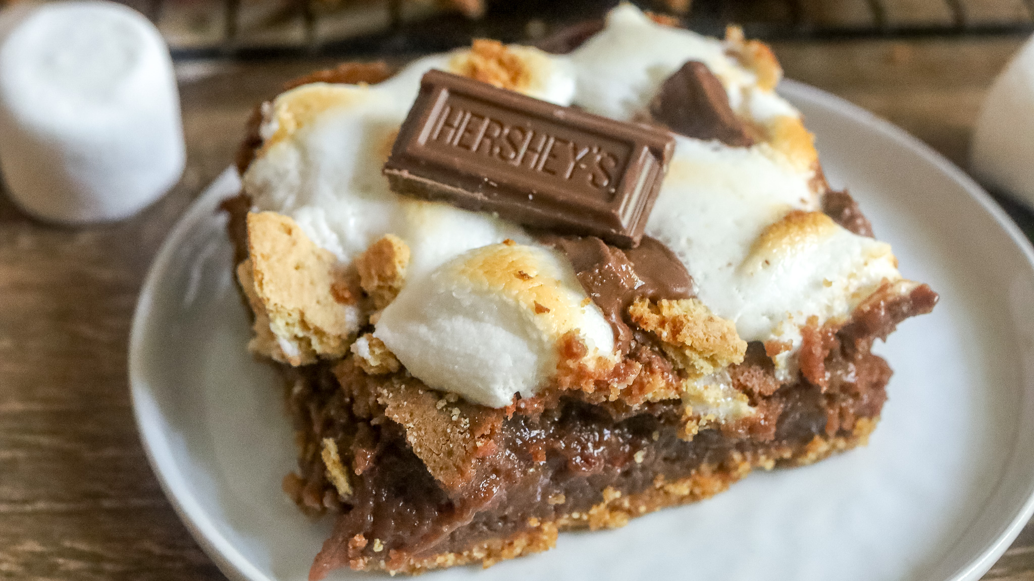 s'mores brownie on a plate