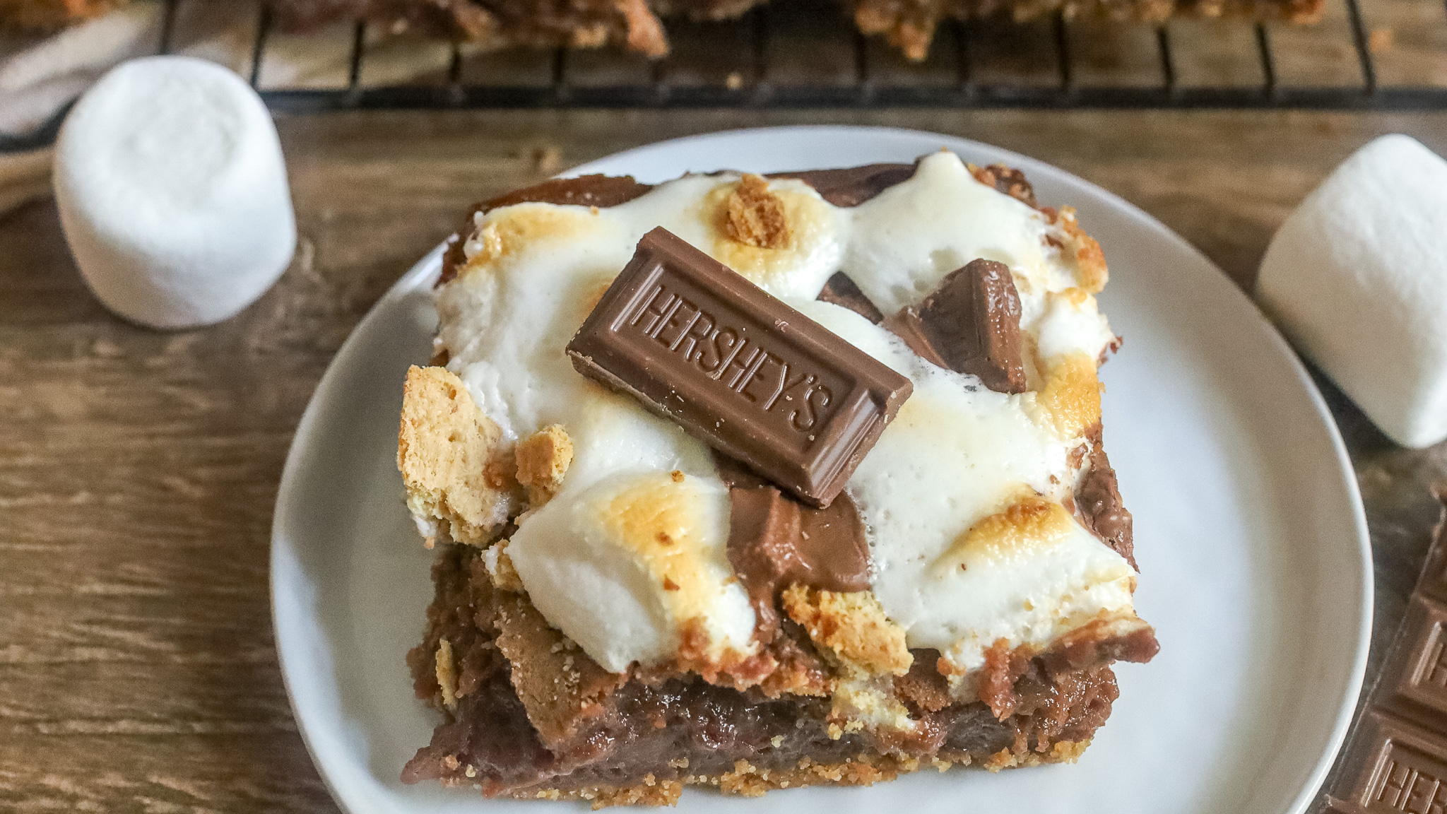s'mores brownie on a plate