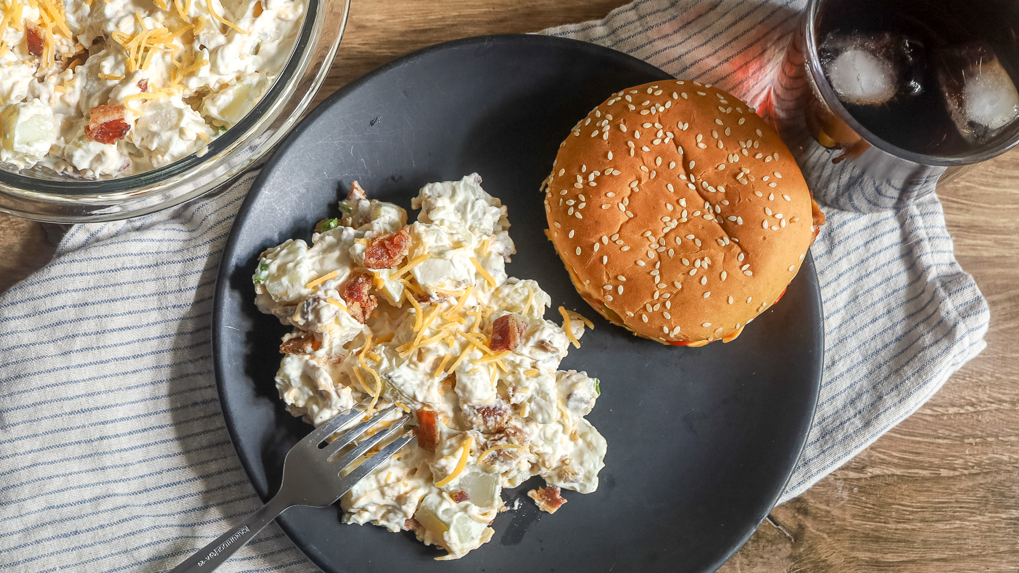 bacon potato salad on a plate