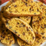 close up of pumpkin spice biscotti