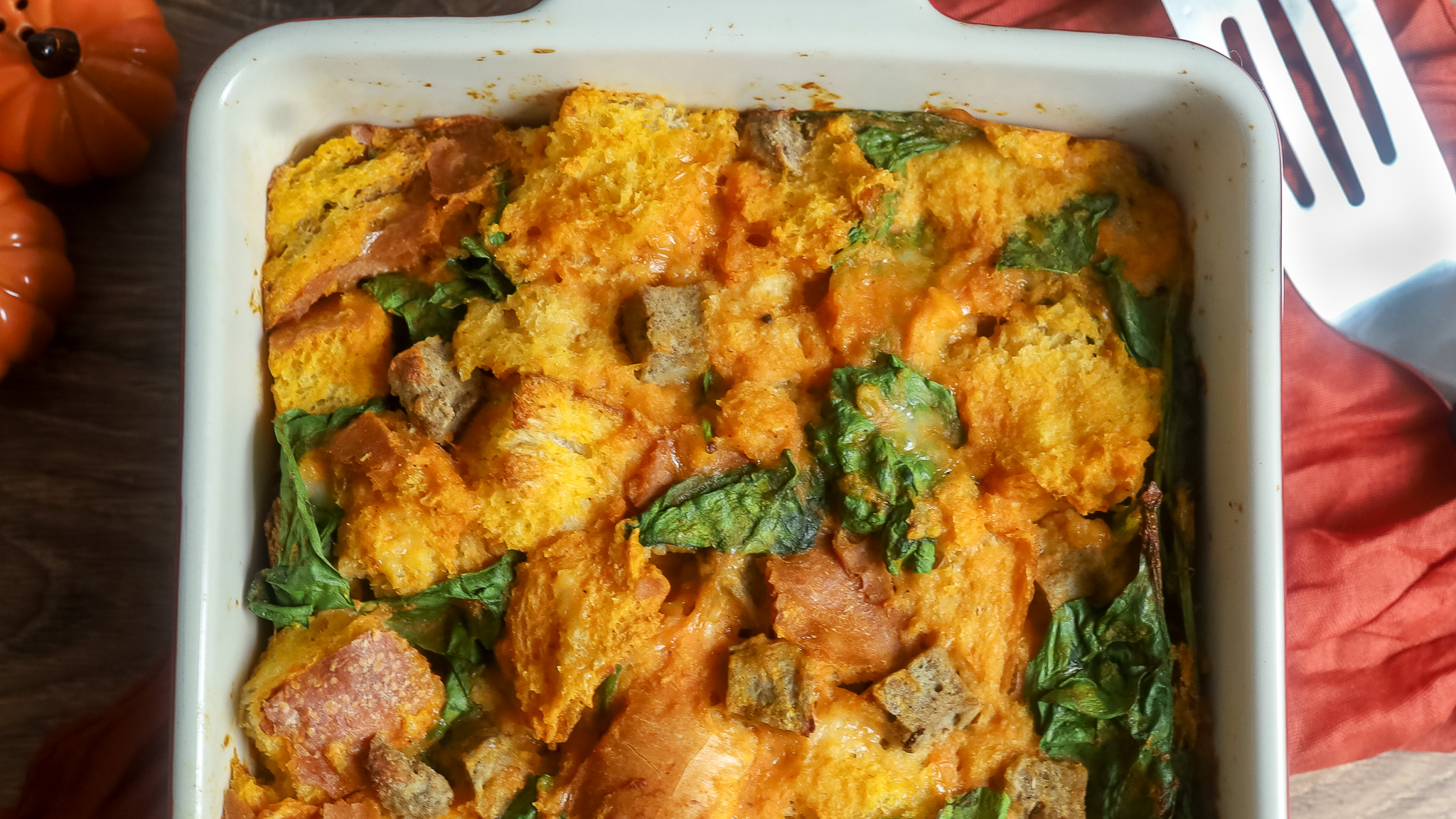 pumpkin casserole on a table