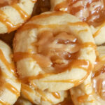 close up of caramel apple cookies