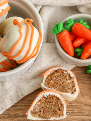 carrot cake truffles on a table