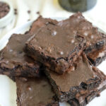 olive oil brownies on a plate