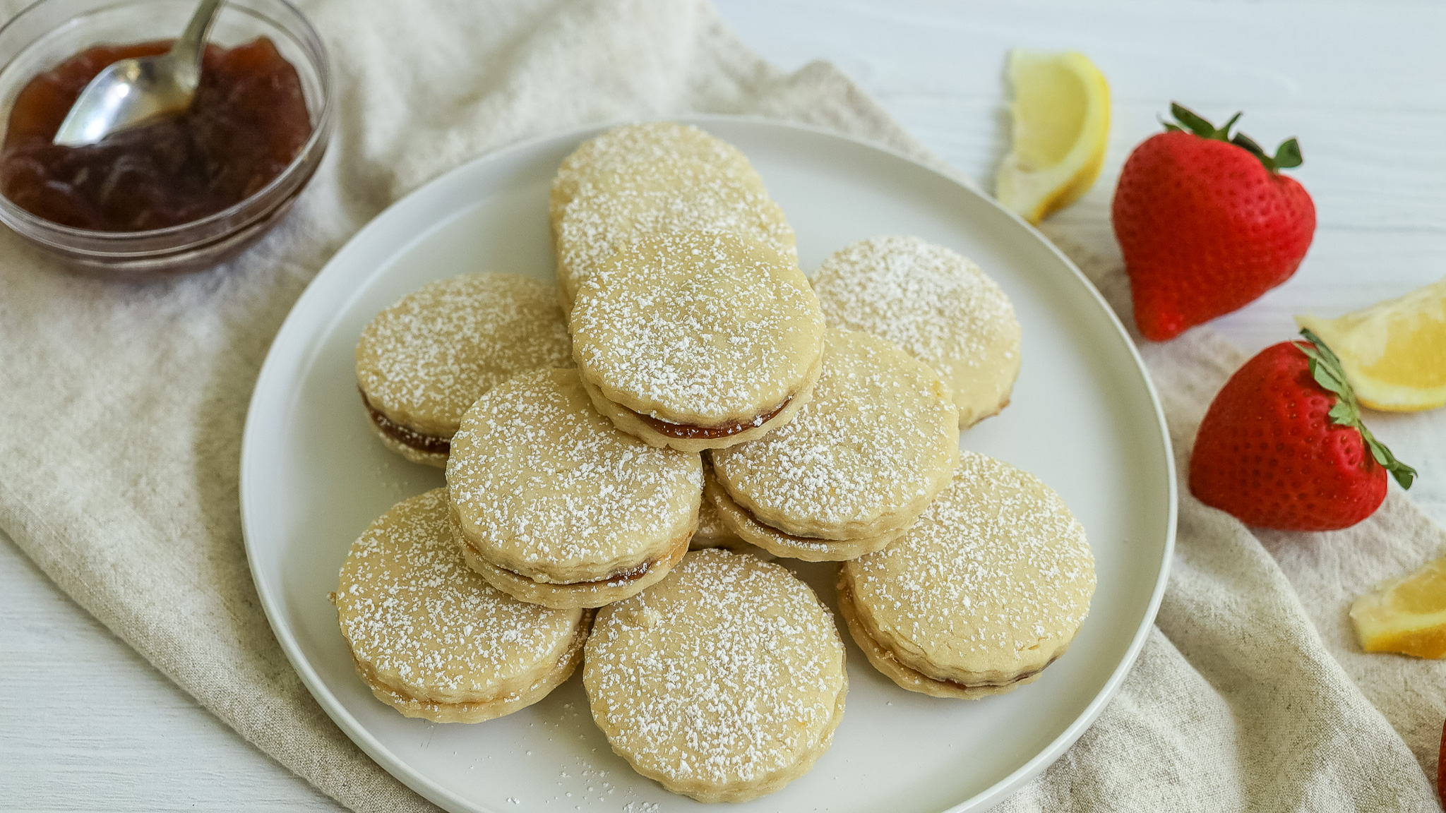 ¾ photo of lemon cookies