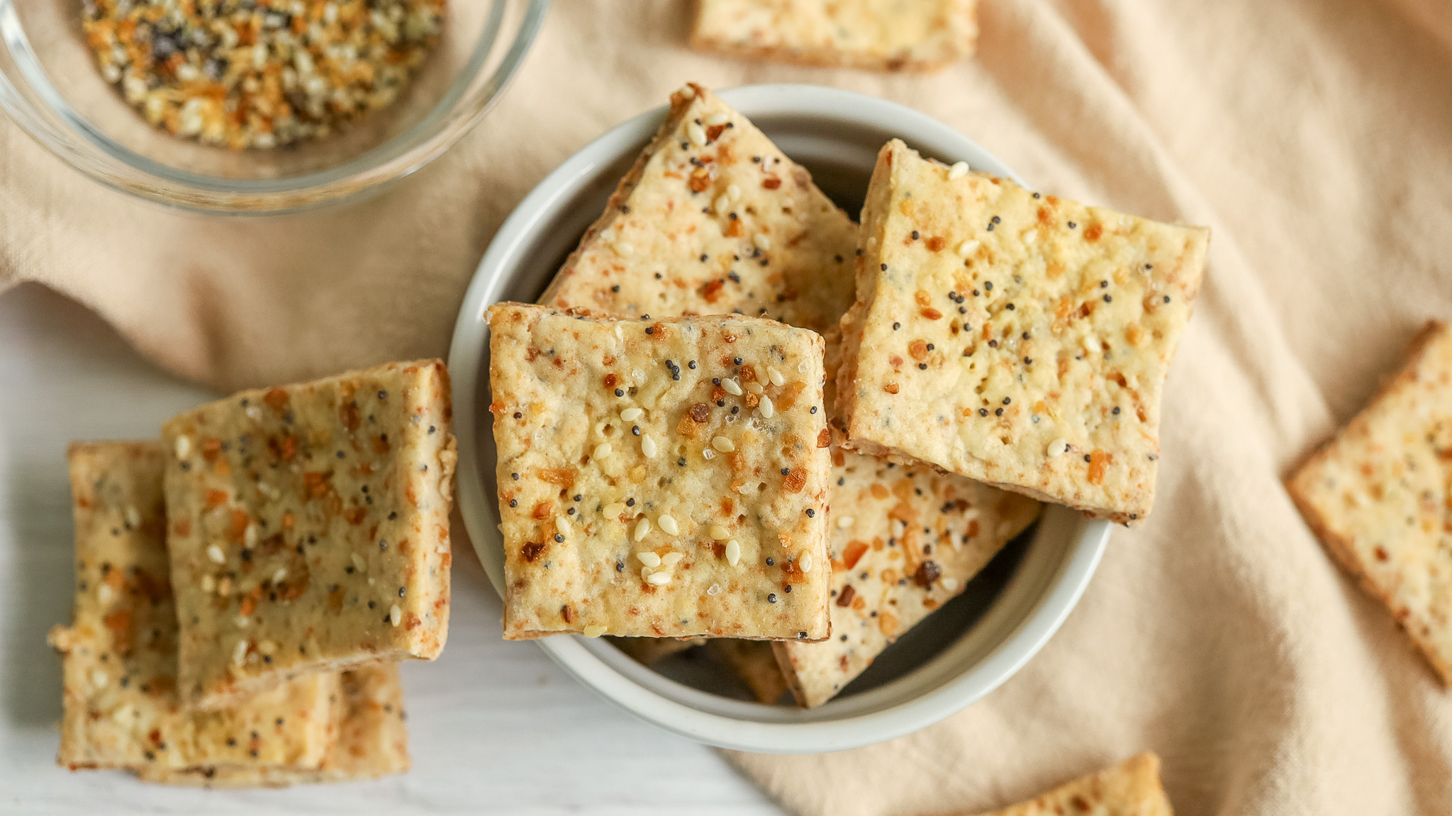 overhead photos of crackers