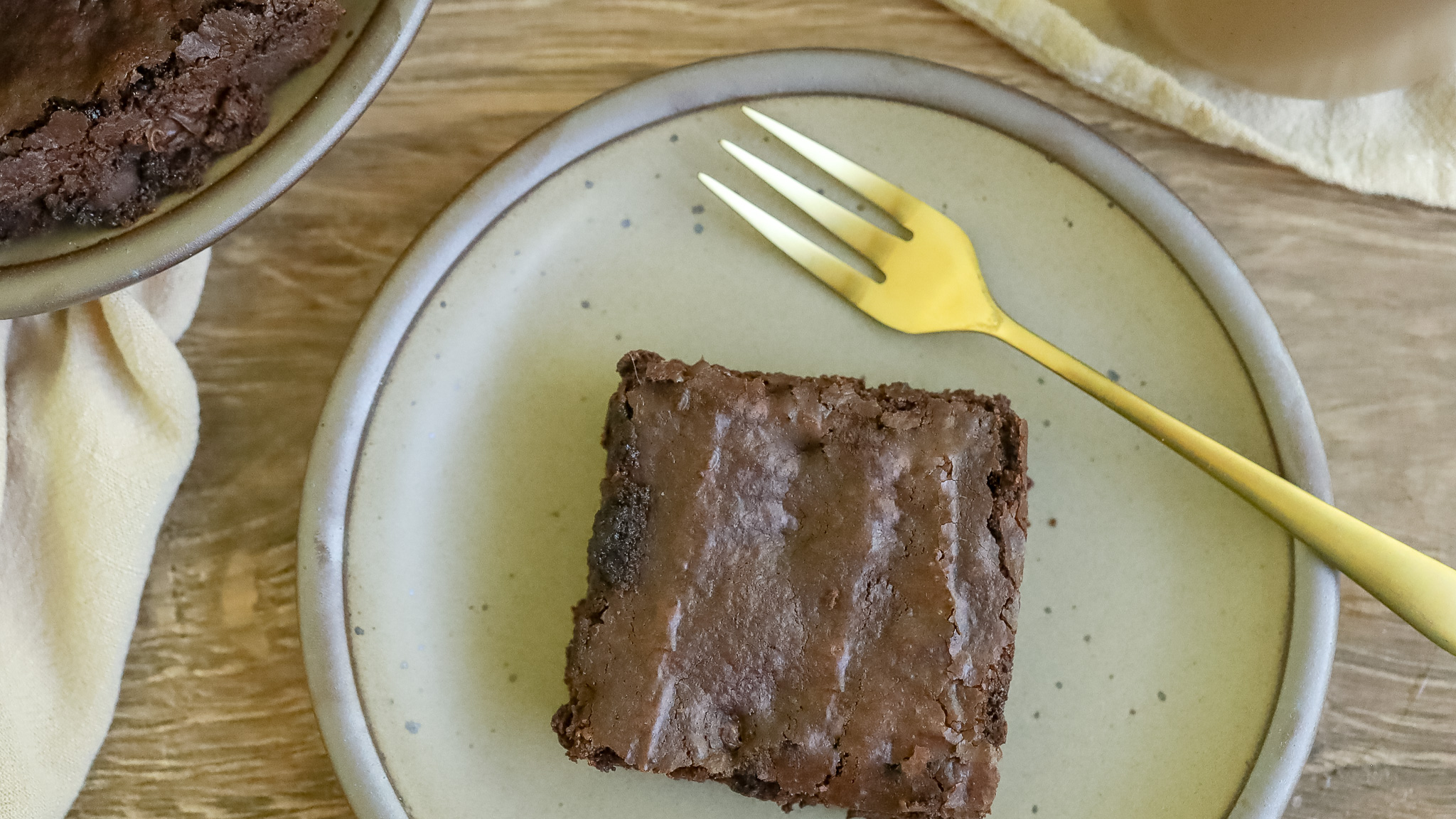 close up of an espresso brownie on a plate