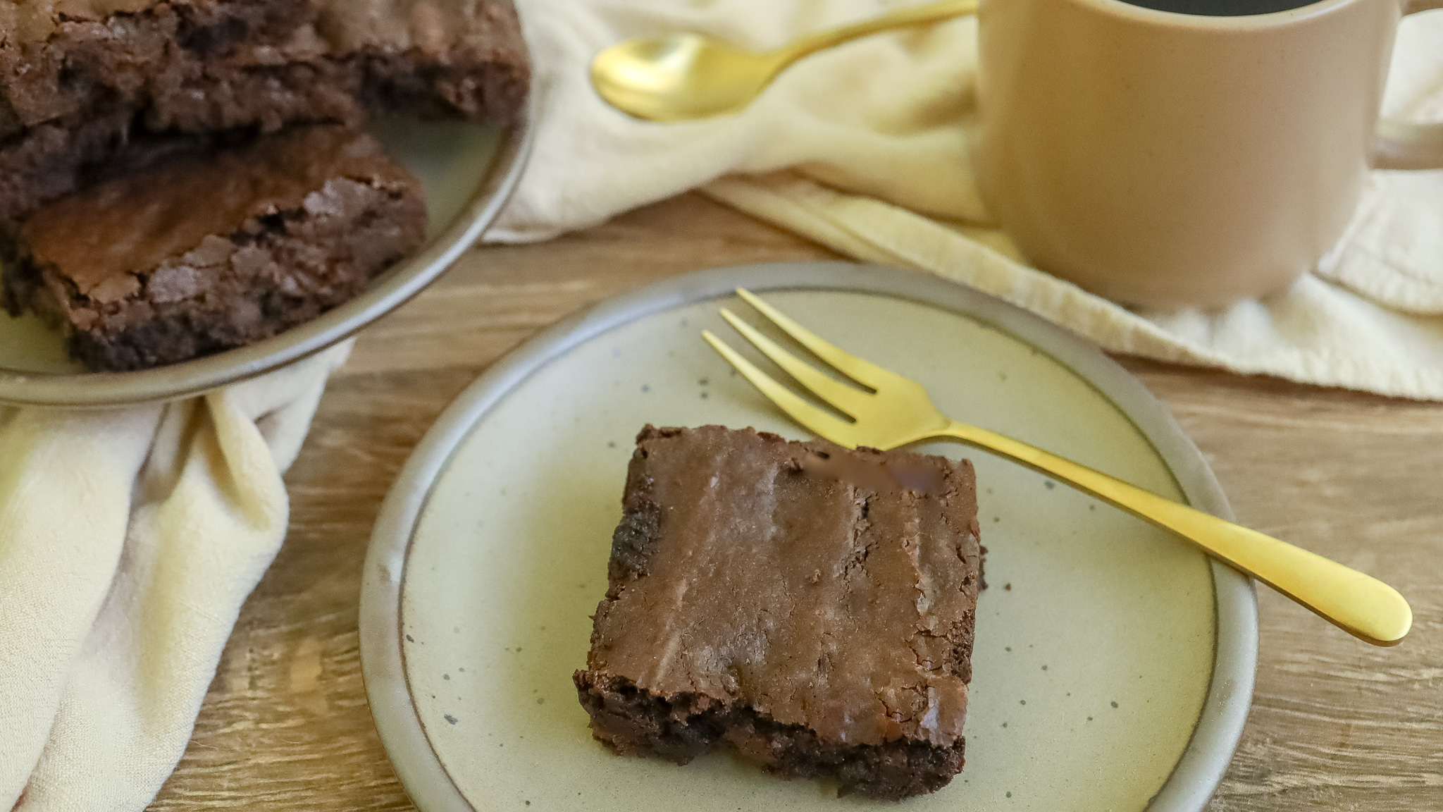espresso brownie on a plate
