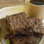 stack of espresso brownies