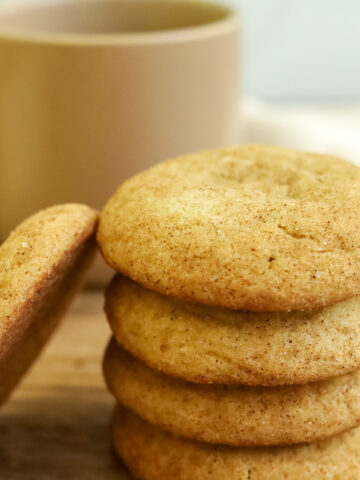 Brown butter snickerdoodles stacked