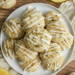 lemon pistachio cookies on a plate