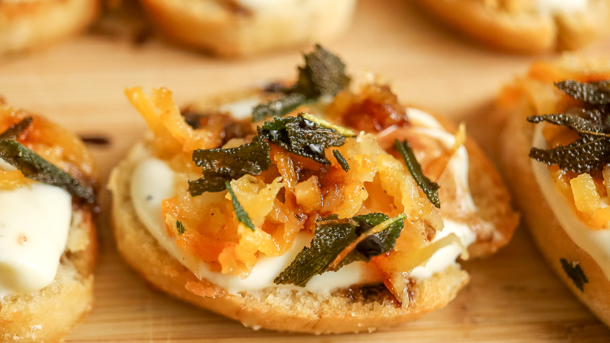 close up of butternut squash fall appetizers
